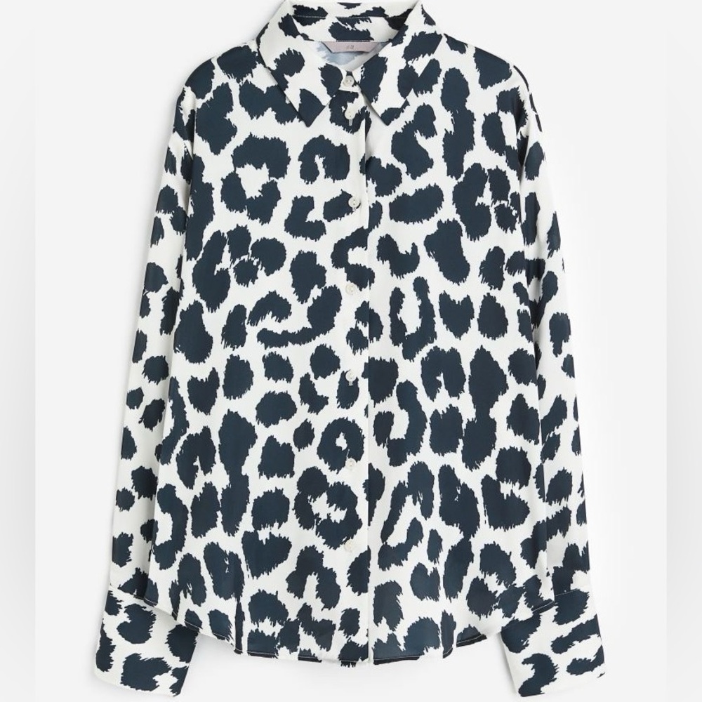 H&M leopard print blouse size M